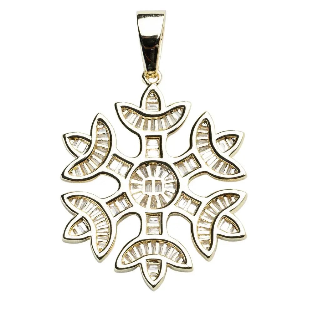 Iced Snowflake Pendant - Gold - Tyresse