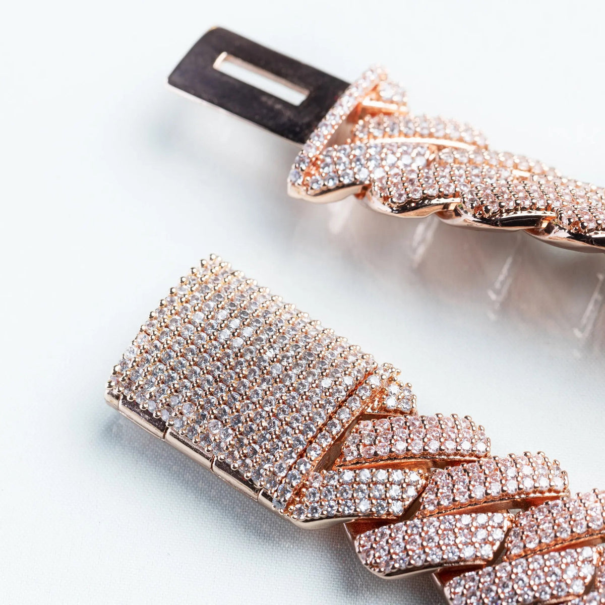 Tyresse 19mm Iced Prong Cuban Bracelet - Rose Gold