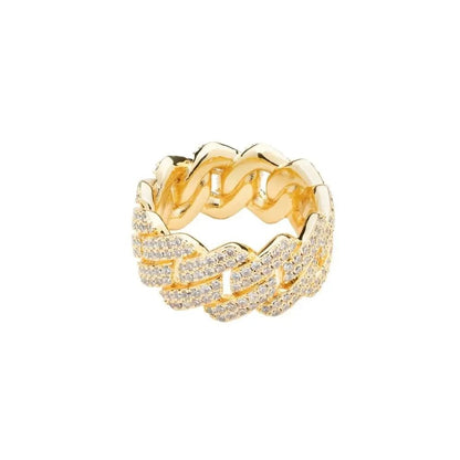 Iced Prong Cuban Ring - Gold - Tyresse