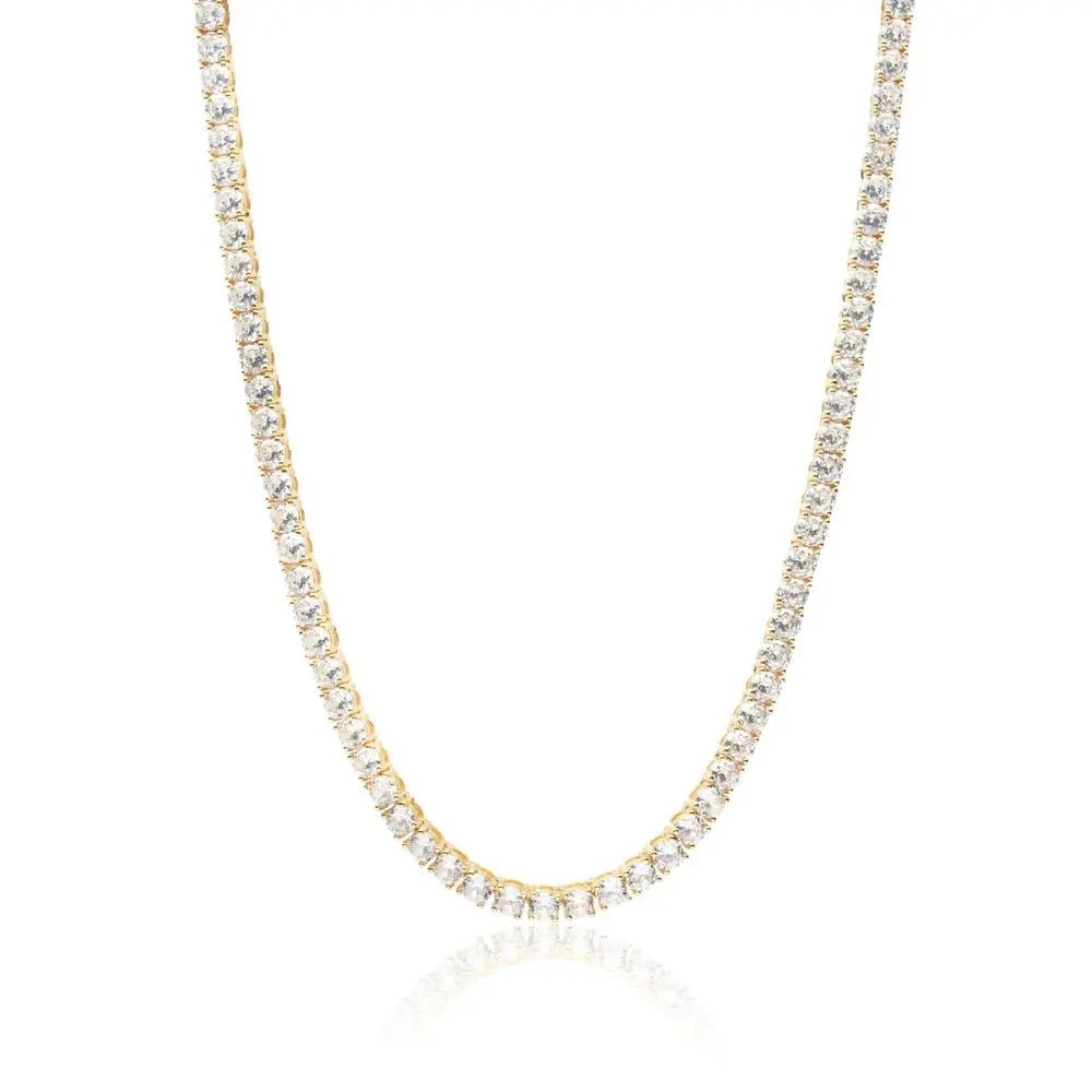 4mm Tennis Necklace - Gold - Tyresse