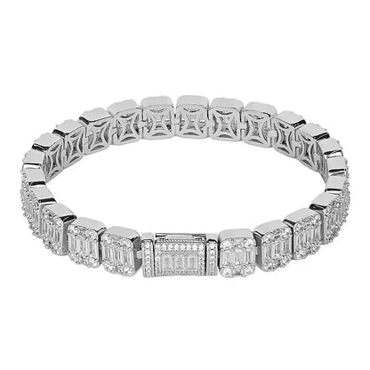  Tyresse 8mm Baguette Tennis Bracelet - White Gold