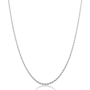 Mens White Gold Rope Chains
