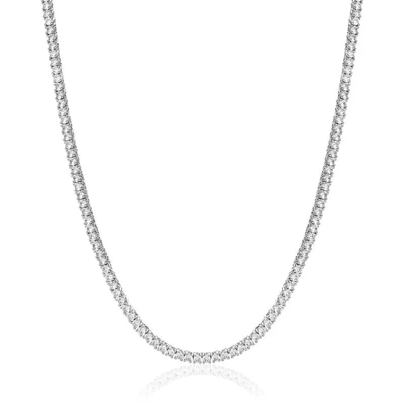  Tyresse 4mm Tennis Necklace - White Gold