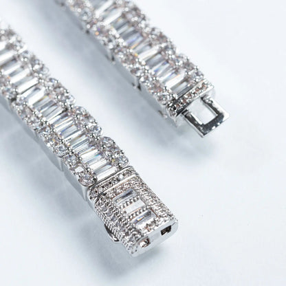  Tyresse 8mm Baguette Chain + Bracelet - White Gold